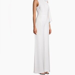 Black Halo White Sleeveless Jumpsuit